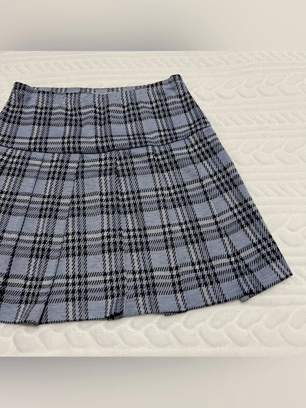 💗 Beautees - Girls Blue Short-Sleeve Button Front Top with Plaid Skirt‎
